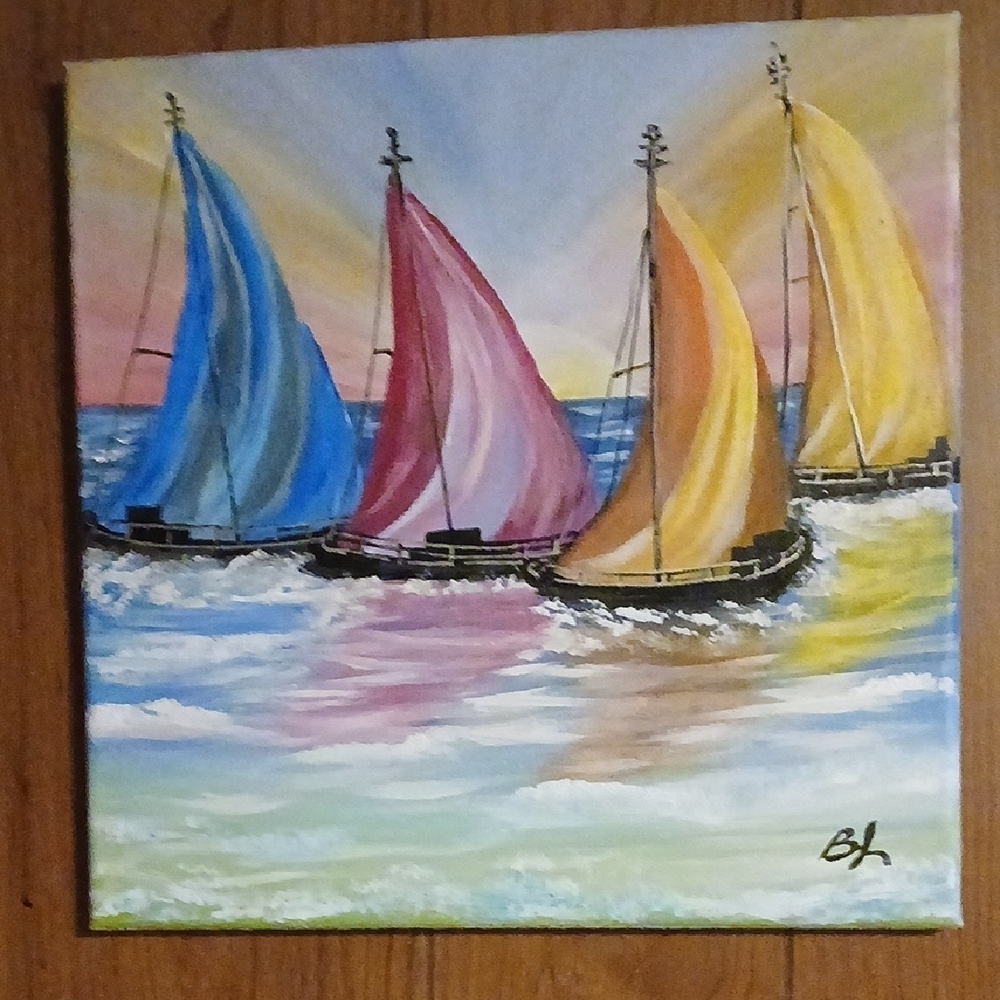 Colorful Sailboat Canvas Art